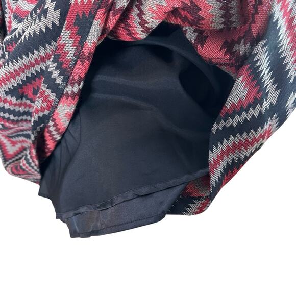 Anthropologie Eva Franco A Line Geometric Patterned Dress Red and Black Size 10 - Picture 9 of 11